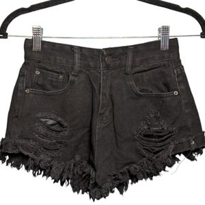 Twenty Six Women’s Distressed High Waist Black Denim Shorts ✨